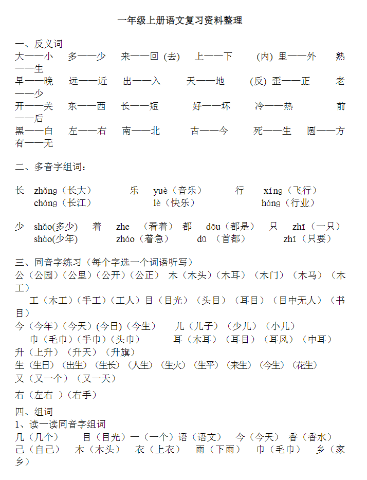 小學一年級拼音合集 含練讀卷、拼讀卷、測試卷等各類專項練習卷