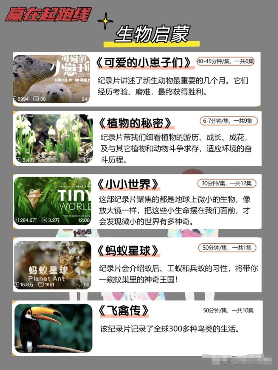 吐血整理45部幼小銜接必看紀錄片 輕松儲備小學知識